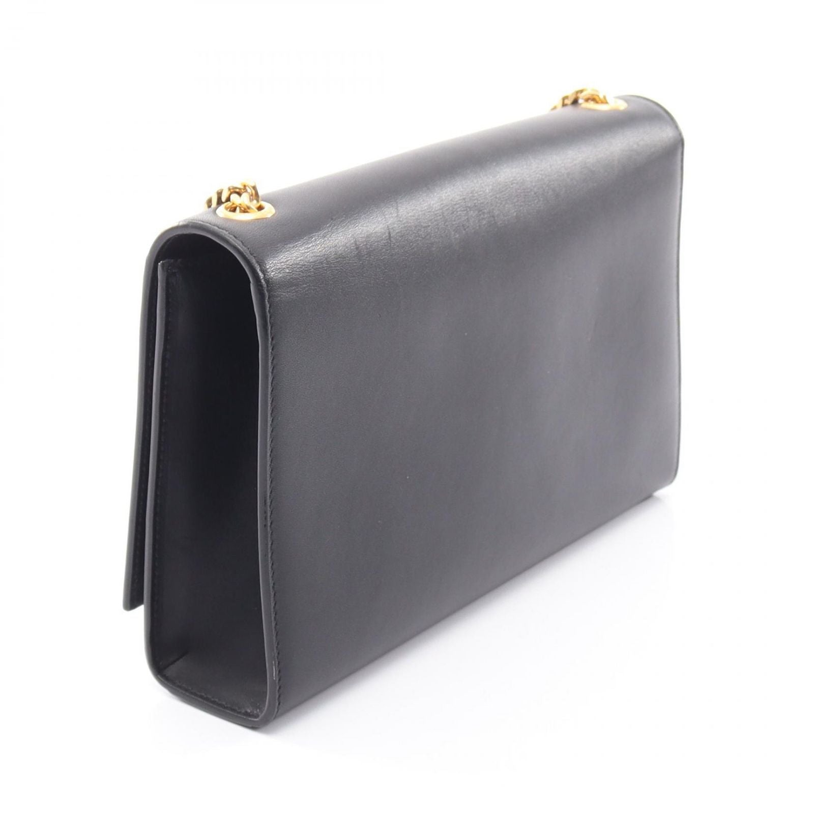 Saint Laurent Paris Shoulder Bag Kate Monogram Black Leather Tassel — view 2