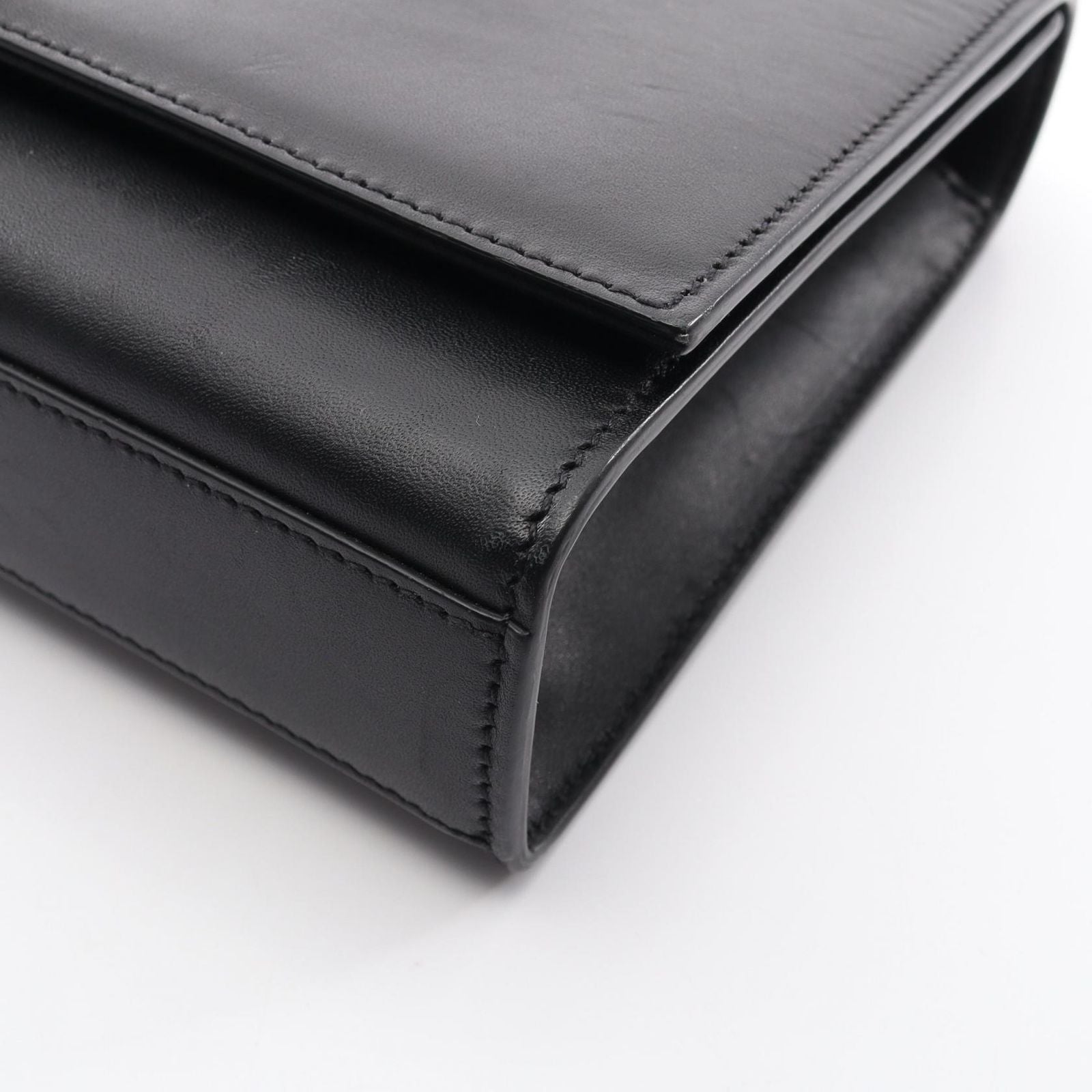 Saint Laurent Paris Shoulder Bag Kate Monogram Black Leather Tassel — view 5