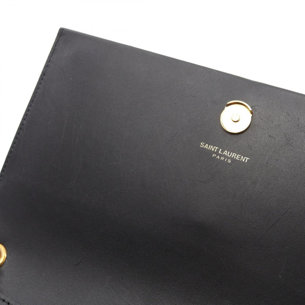 Saint Laurent Paris Shoulder Bag Kate Monogram Black Leather Tassel — view 9
