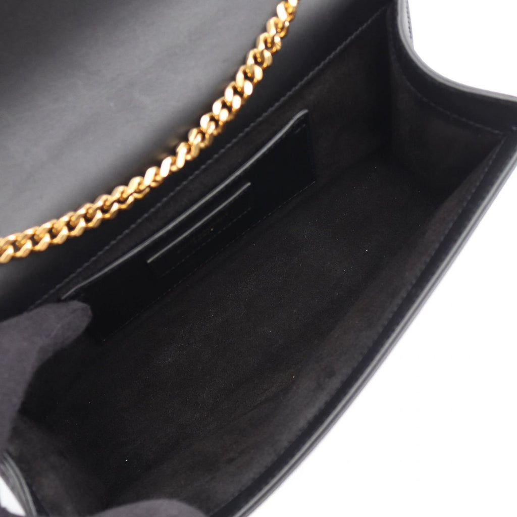 Saint Laurent Paris Shoulder Bag Kate Monogram Black Leather Tassel — view 3