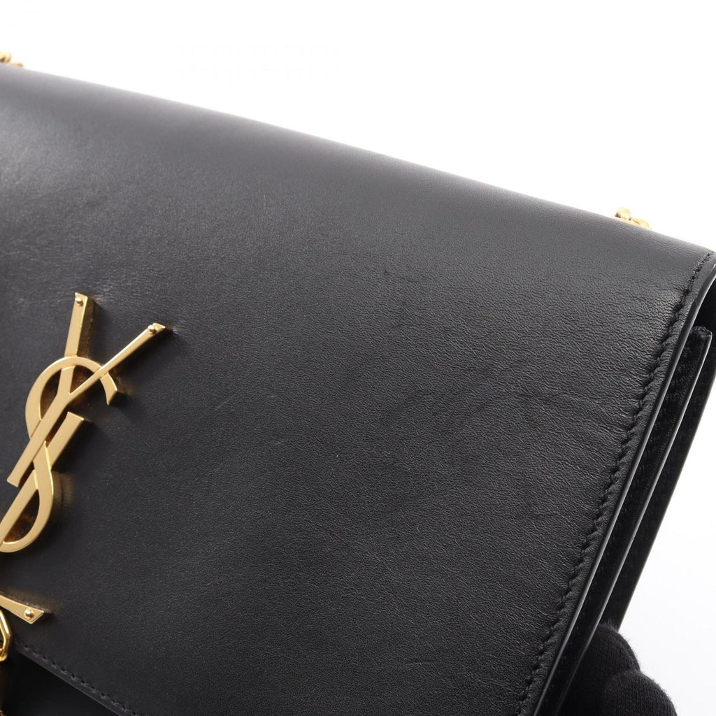 Saint Laurent Paris Shoulder Bag Kate Monogram Black Leather Tassel — view 7