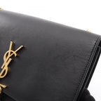 Saint Laurent Paris Shoulder Bag Kate Monogram Black Leather Tassel — view 7