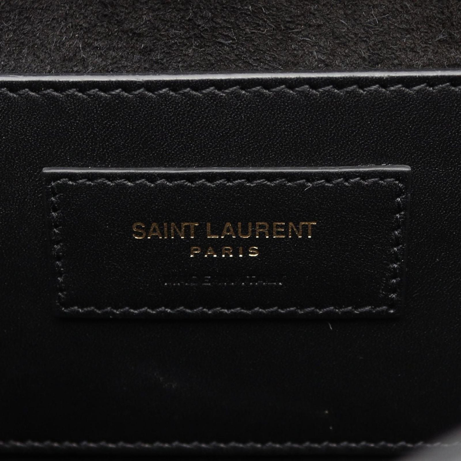 Saint Laurent Paris Shoulder Bag Kate Monogram Black Leather Tassel — view 4