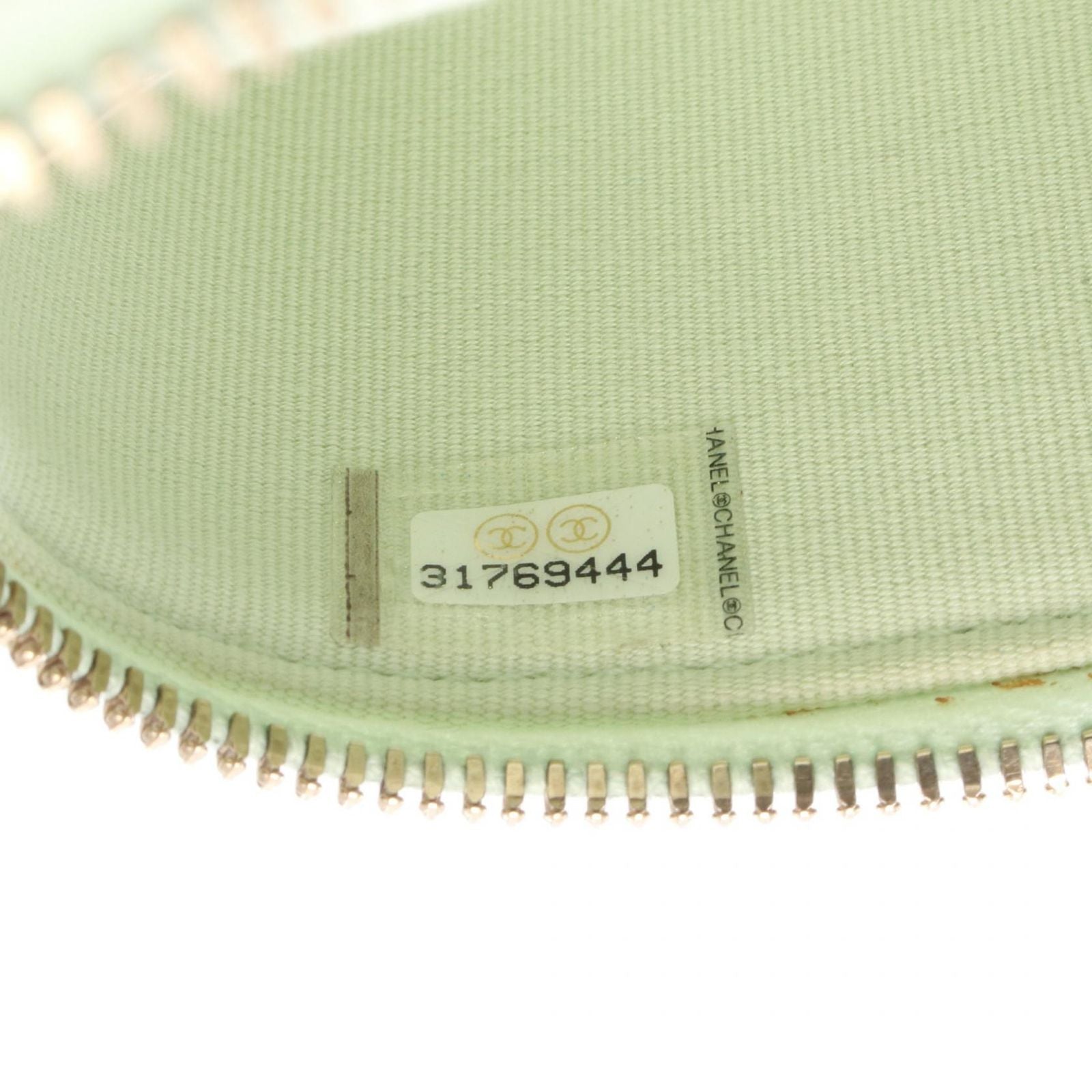 Chanel Shoulder Bag Quilted Yellow Green Caviar Leather Mini Vanity 2-Way Chain — view 5