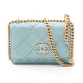 Chanel Shoulder Bag Quilted Mini Smoki Blue Lambskin Mini Chain Wallet