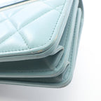 Chanel Shoulder Bag Quilted Mini Smoki Blue Lambskin Mini Chain Wallet — view 8