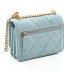 Chanel Shoulder Bag Quilted Mini Smoki Blue Lambskin Mini Chain Wallet — view 2