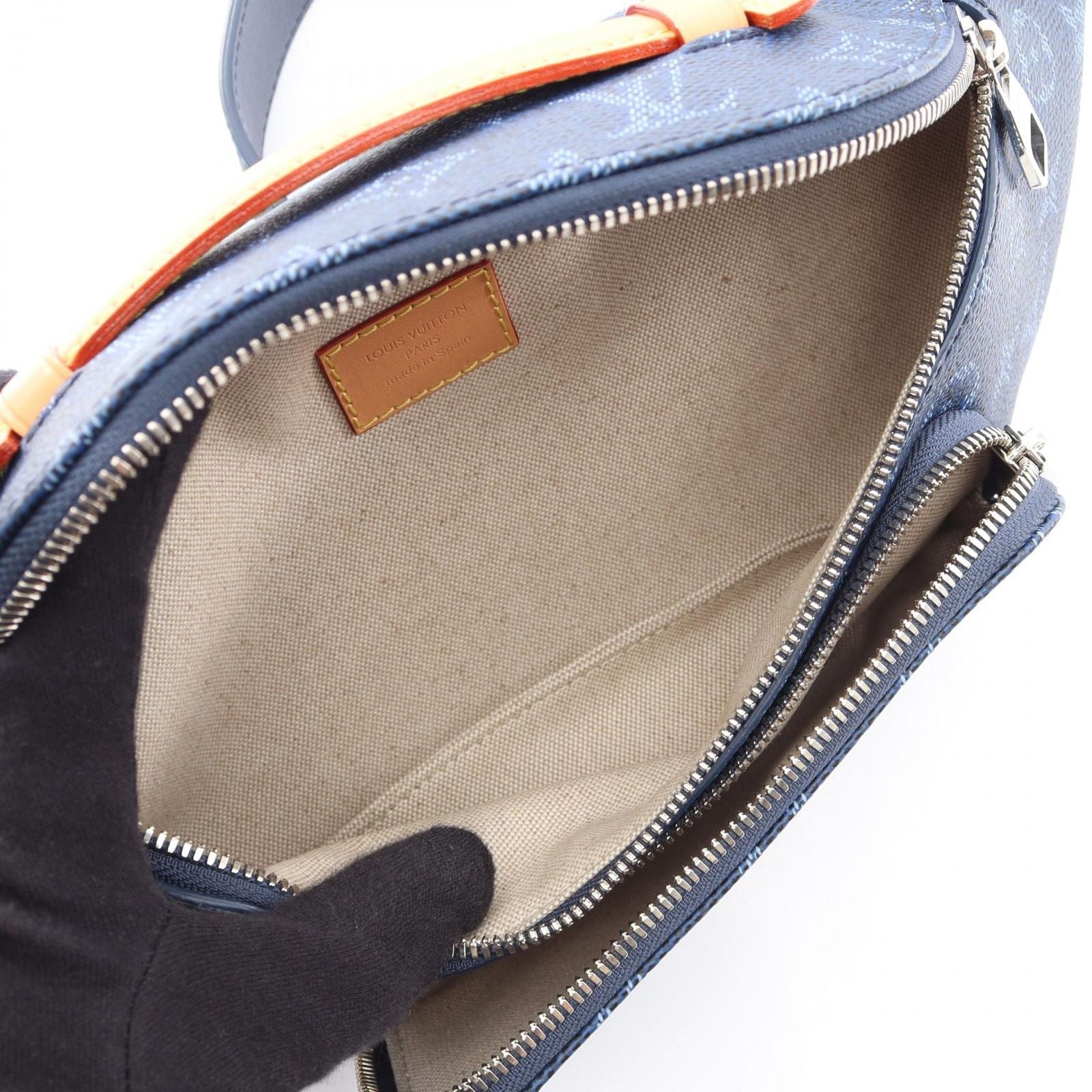 Louis Vuitton Waist Bag Rush Ocean Blue Canvas Leather — view 3