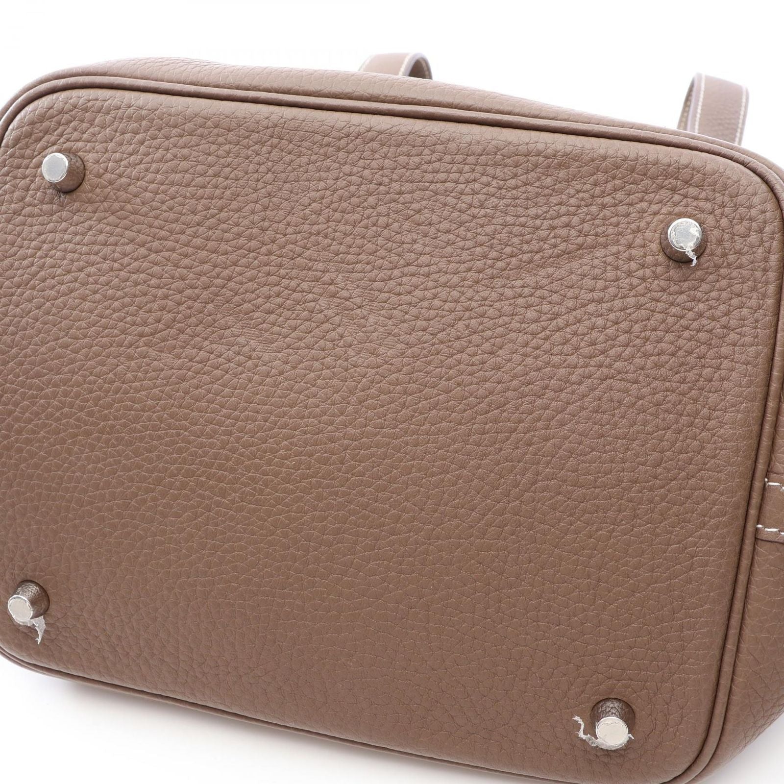 Hermes Handbag Picotin Lock MM Etoupe Leather — view 9