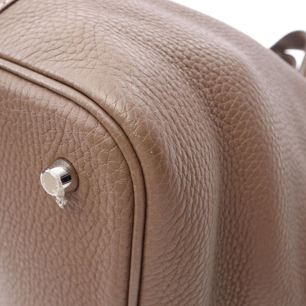 Hermes Handbag Picotin Lock MM Etoupe Leather — view 7