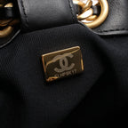 Chanel Shoulder Bag Quilted Drawstring Small Black Lambskin — view 5