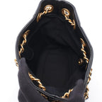 Chanel Shoulder Bag Quilted Drawstring Small Black Lambskin — view 3