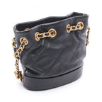 Chanel Shoulder Bag Quilted Drawstring Small Black Lambskin — view 2