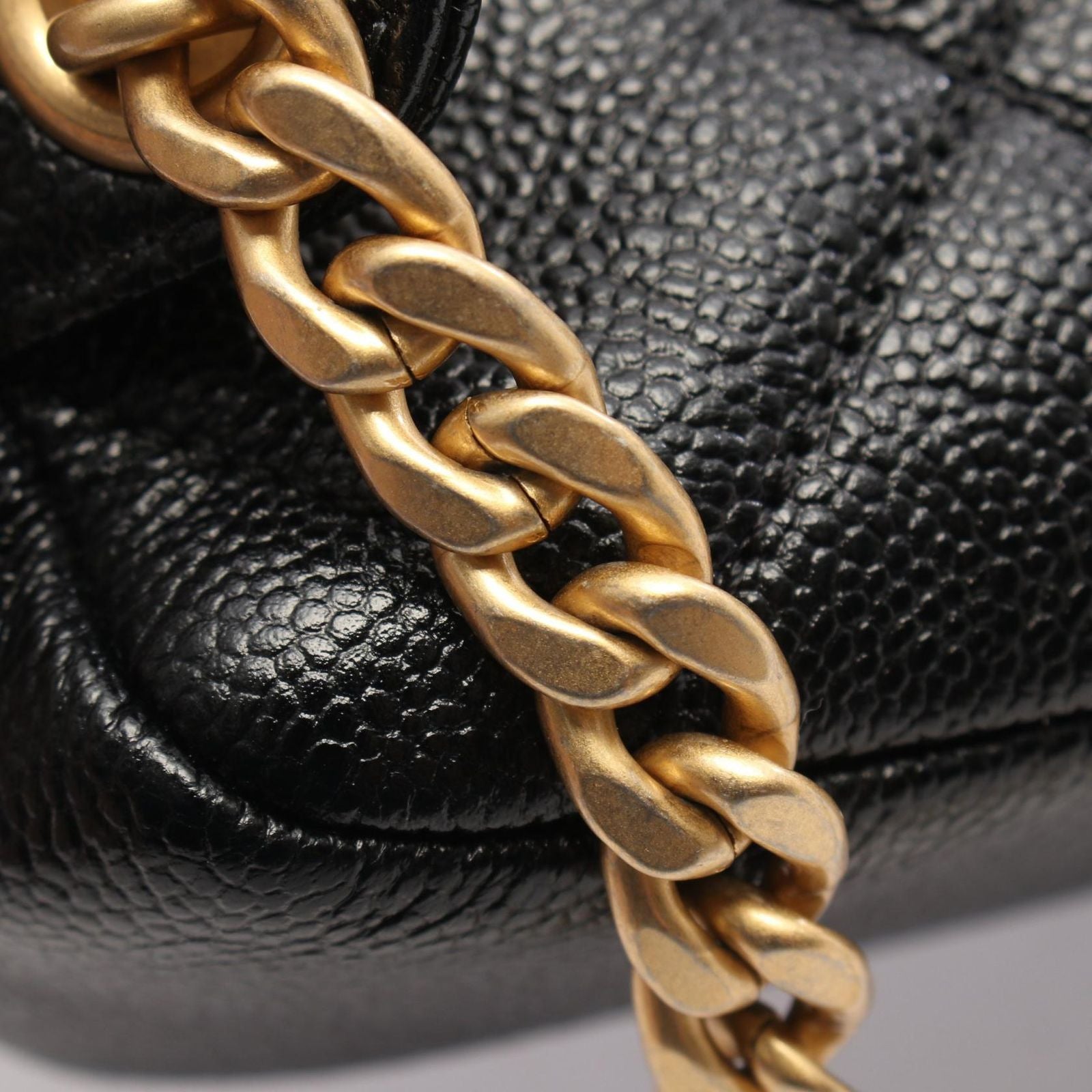 Chanel Backpack Quilted Chain Black Caviar Leather Square — view 9