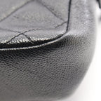 Chanel Backpack Quilted Chain Black Caviar Leather Square — view 7