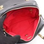 Chanel Backpack Quilted Chain Black Caviar Leather Square — view 3