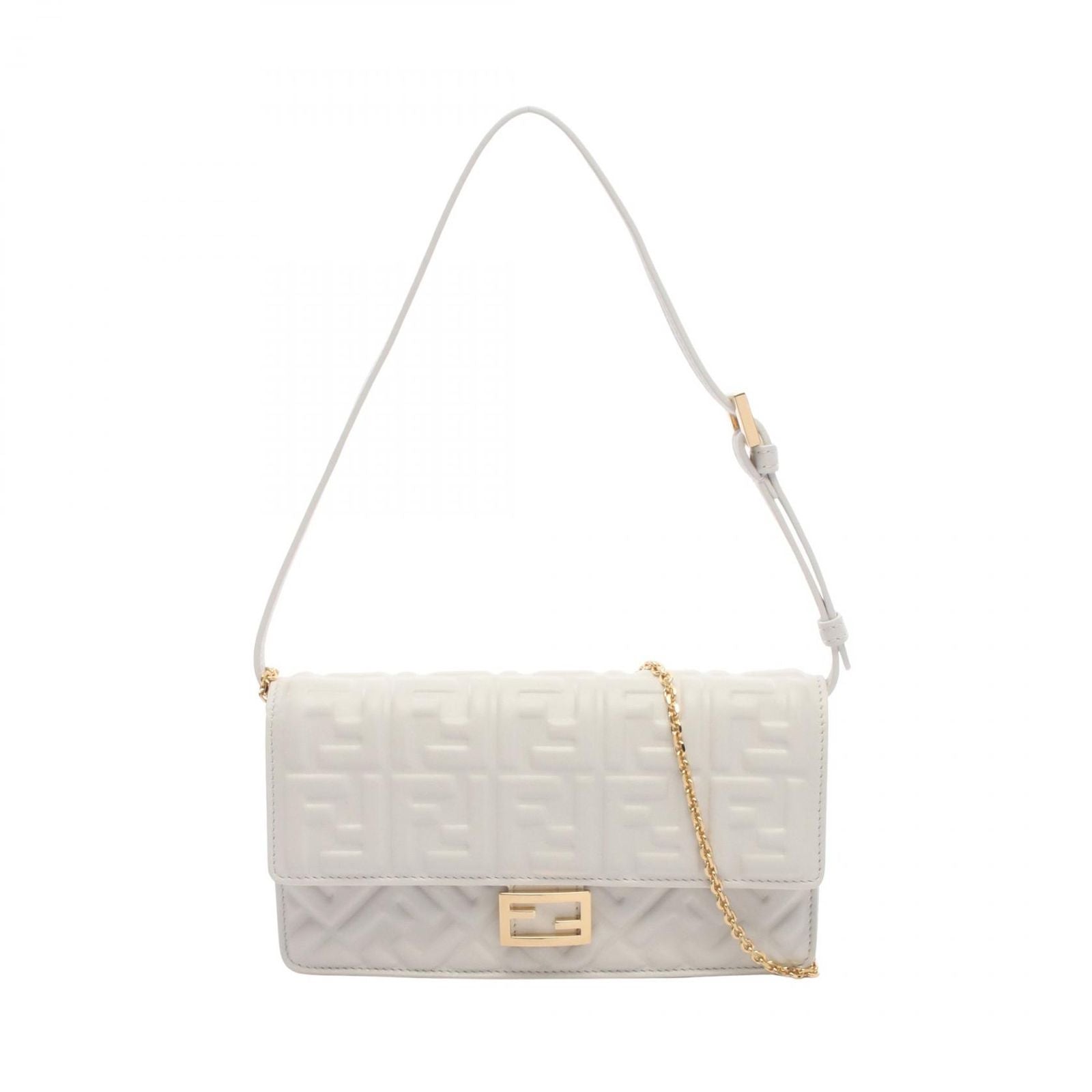 Fendi Shoulder Bag Baguette Zucca Leather