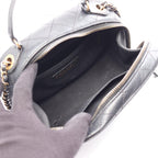 Chanel Shoulder Bag Quilted Vanity 2-Way Black Leather CC Logo Chain — view 3