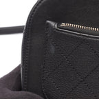 Chanel Shoulder Bag Quilted Vanity 2-Way Black Leather CC Logo Chain — view 9