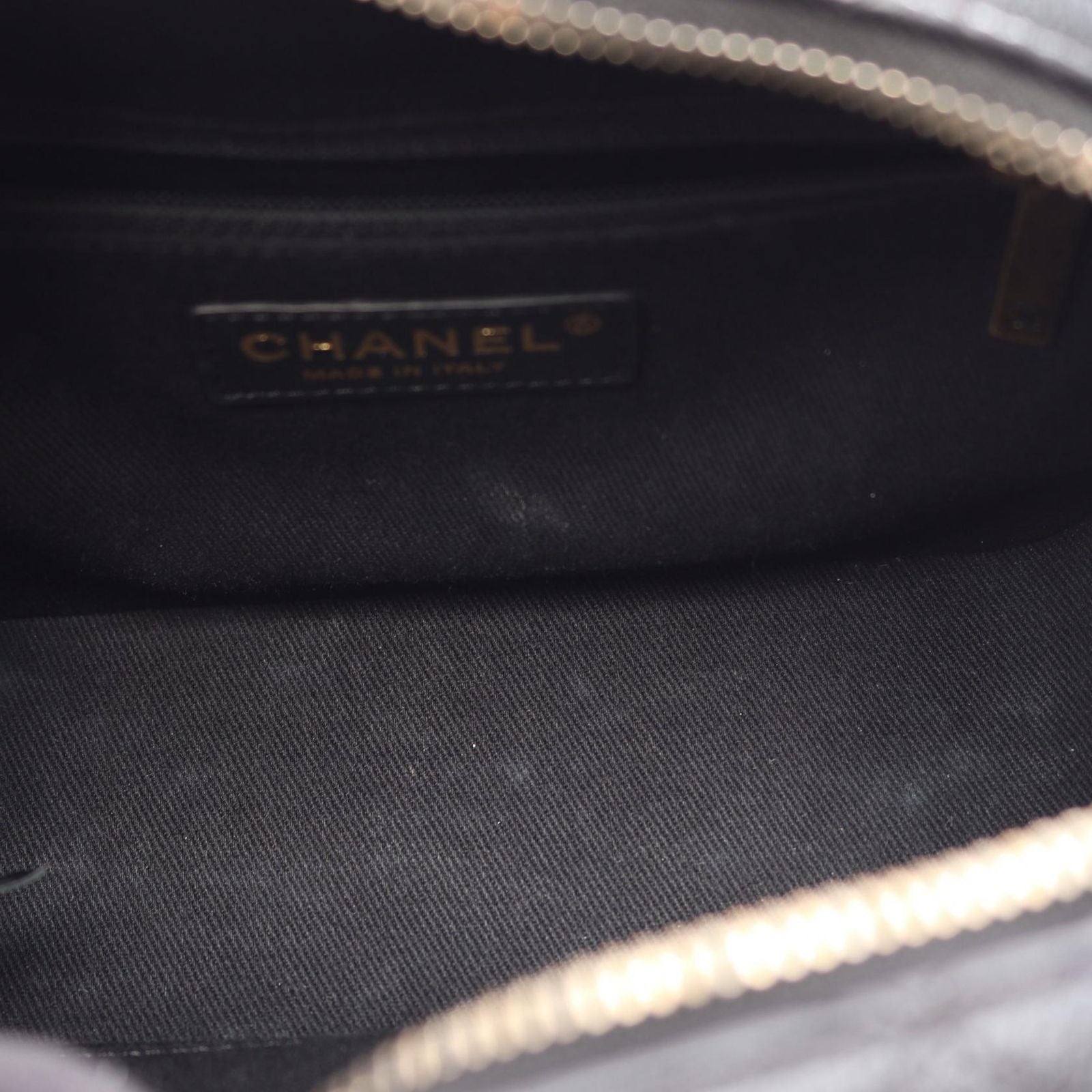 Chanel Shoulder Bag Quilted Vanity 2-Way Black Leather CC Logo Chain — view 7