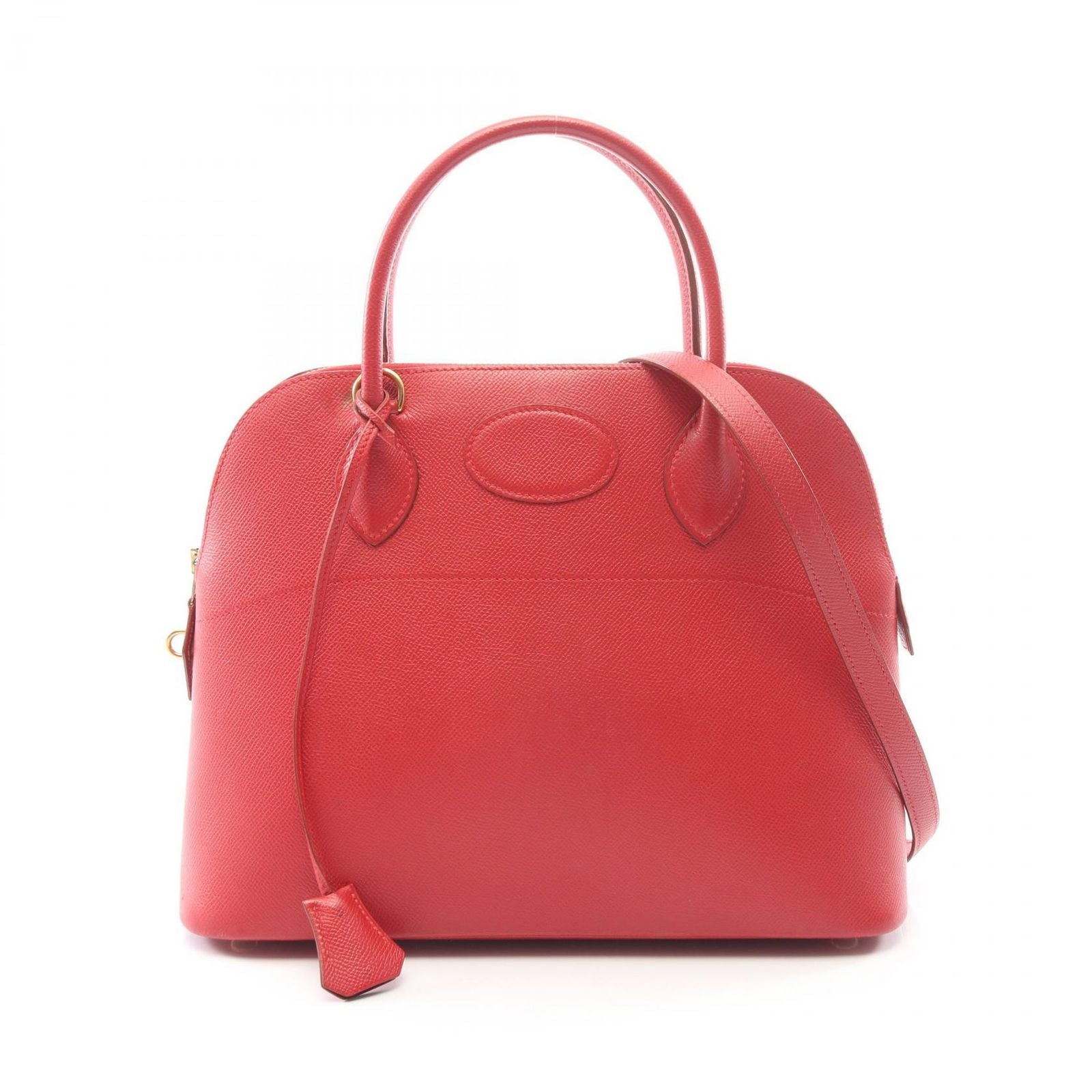 Hermes Handbag Bolide 31 Rouge Vif 2-Way Vif Leather