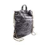 Chanel Backpack 22 Large Black Leather 22 Quilted Chain — view 2