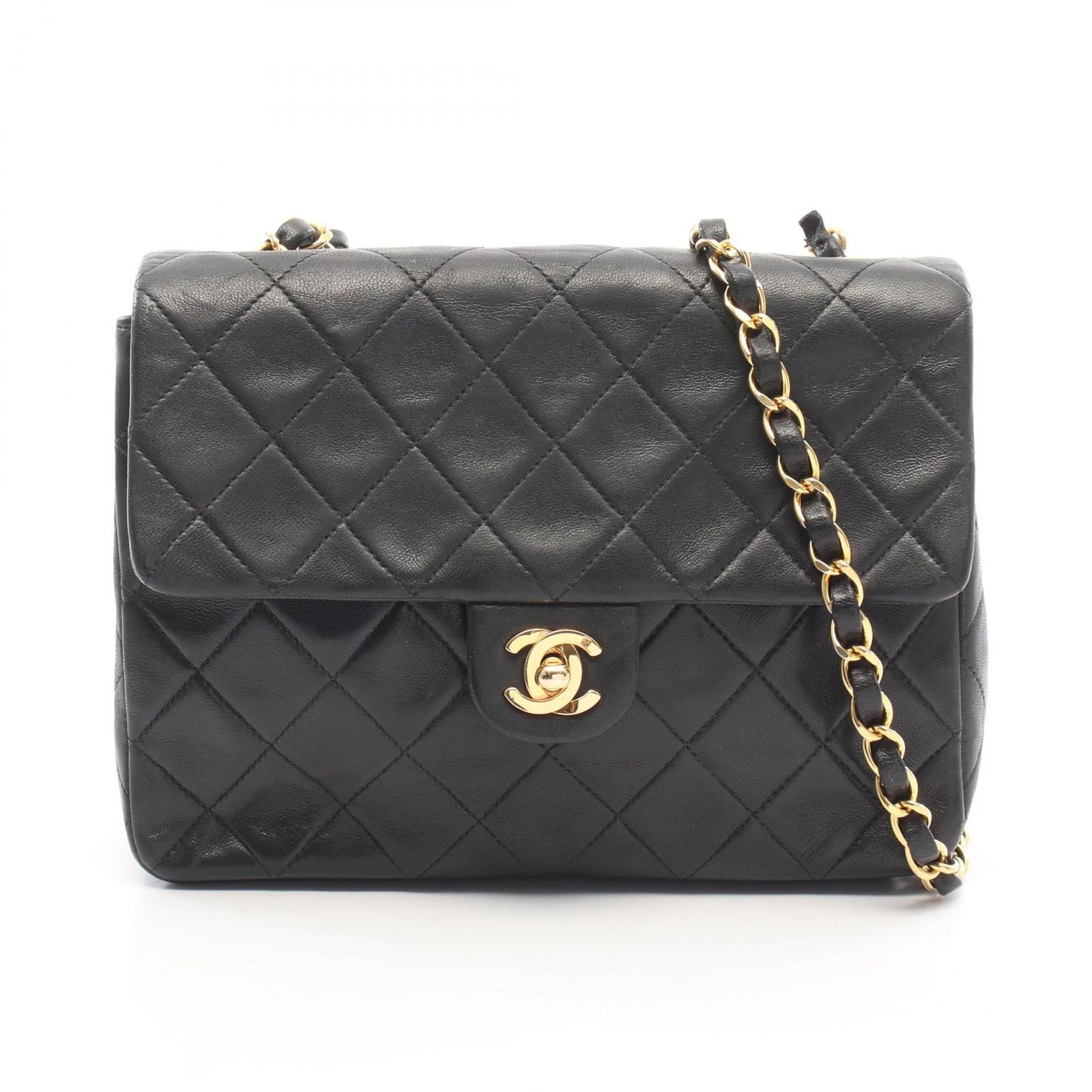 Chanel Shoulder Bag Mini Quilted 20 Black Lambskin Mini Chain