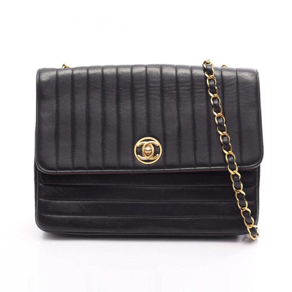 Chanel Shoulder Bag Mademoiselle Black Lambskin Chain