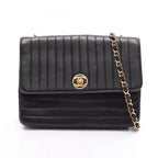 Chanel Shoulder Bag Mademoiselle Black Lambskin Chain