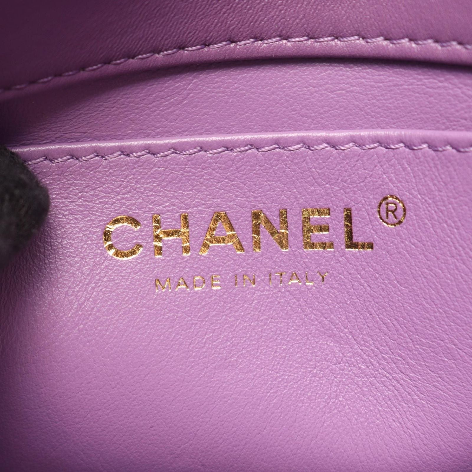 Chanel Shoulder Bag Quilted Small Flap Purple Lambskin Chain — view 4