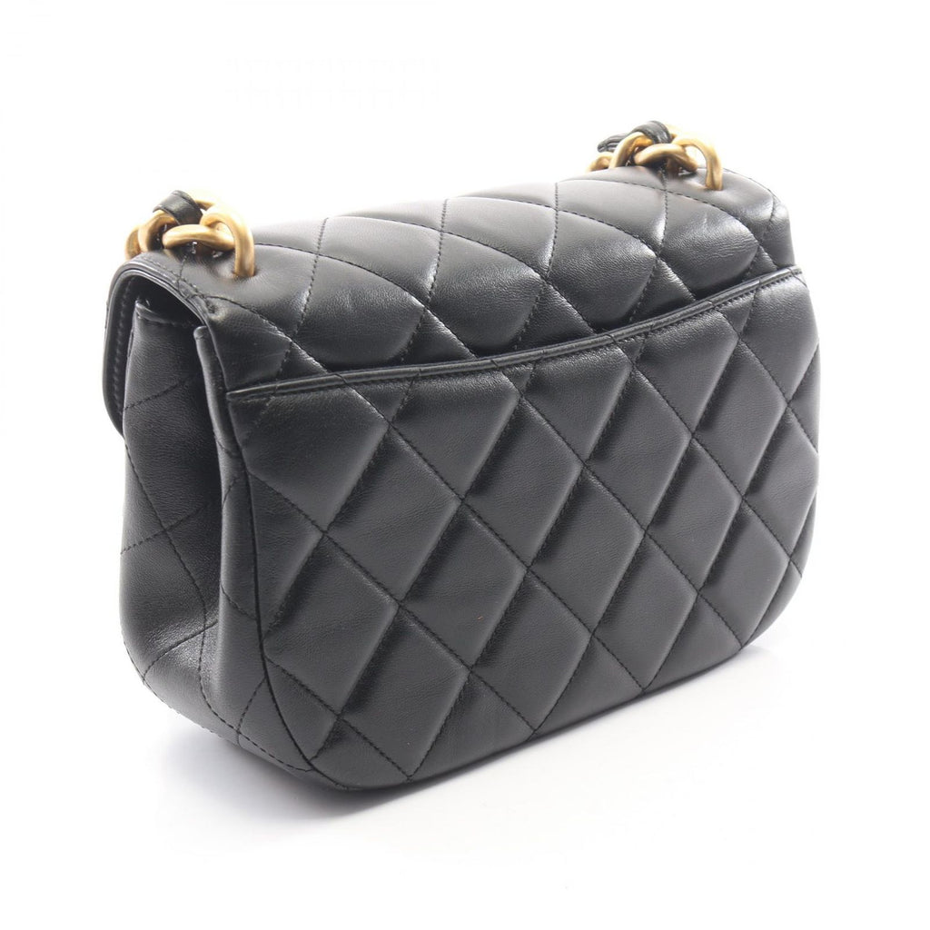 Chanel Shoulder Bag Quilted Black Lambskin Chain — view 2
