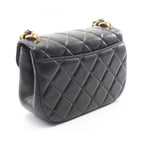 Chanel Shoulder Bag Quilted Black Lambskin Chain — view 2