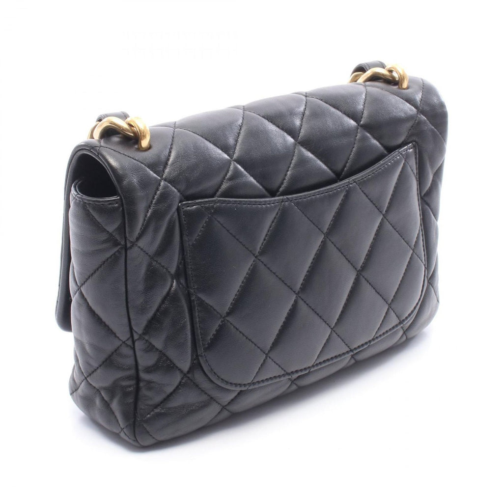 Chanel Shoulder Bag Quilted Black Lambskin Chain — view 2