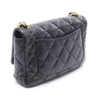 Chanel Shoulder Bag Quilted Black Lambskin Chain — view 2