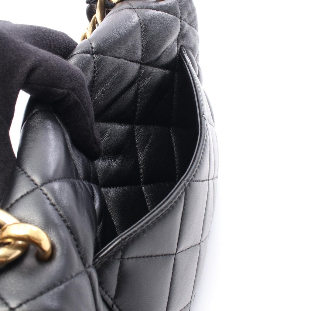 Chanel Shoulder Bag Quilted Black Lambskin Chain — view 6