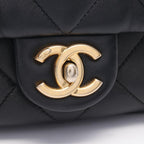 Chanel Shoulder Bag Quilted Black Lambskin Chain — view 7