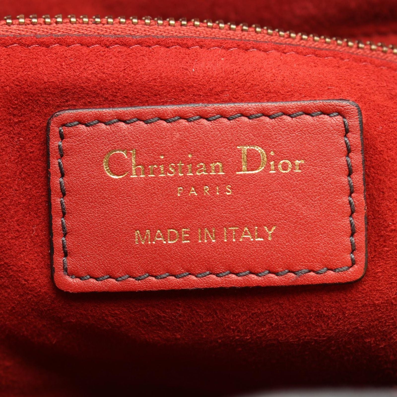Dior Handbag Lady Dior 2-Way Red Leather Lady Dior Studs Tote — view 4