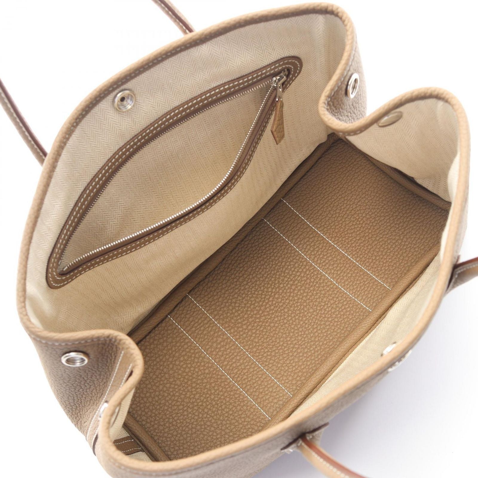 Hermes Tote Garden Party TPM Etoupe Leather — view 3