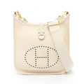 Hermes Shoulder Bag Evelyne 23 Cream Leather