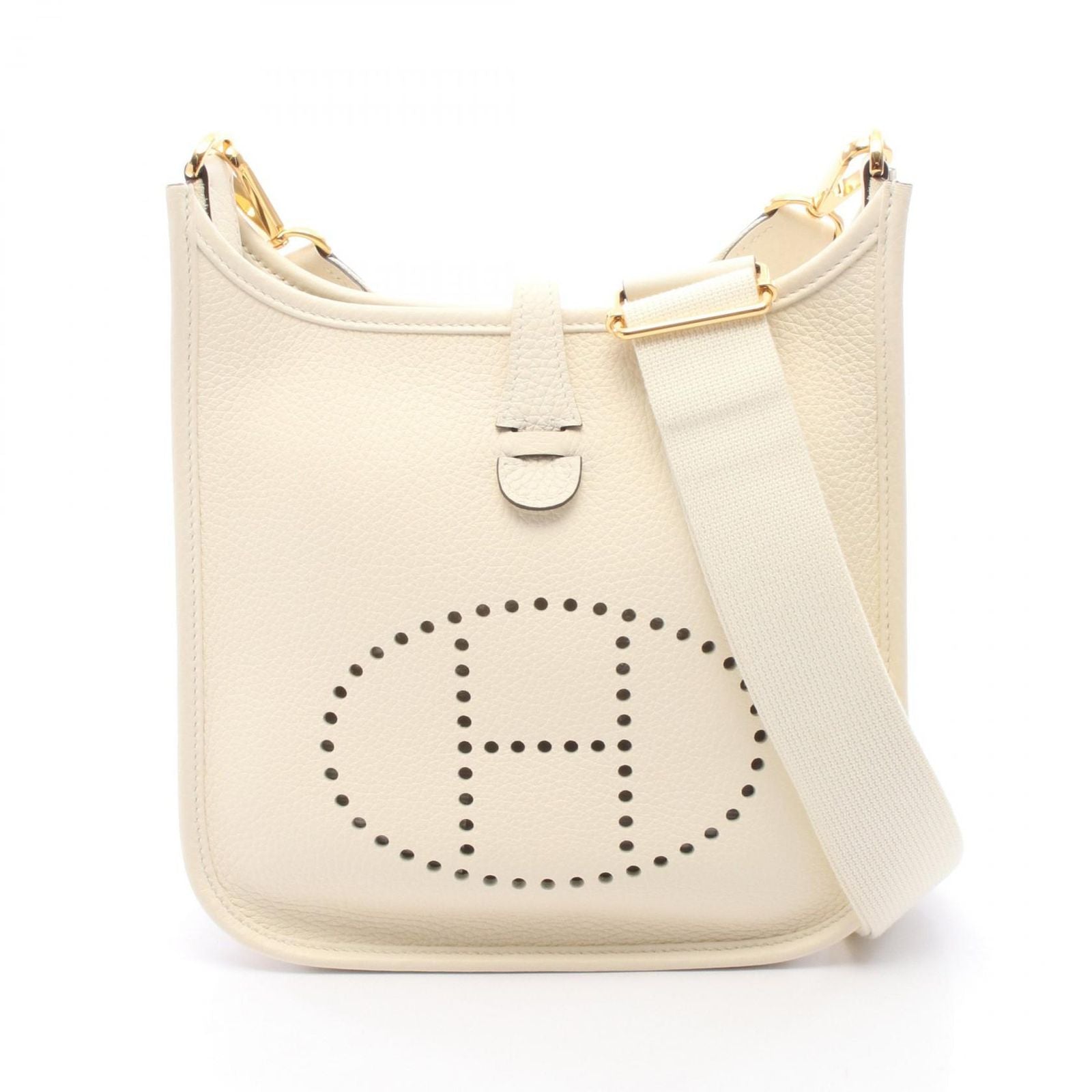 Hermes Shoulder Bag Evelyne 23 Cream Leather