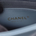 Chanel Backpack Quilted Camellia Chain Around Smoky Blue Caviar Leather — view 4