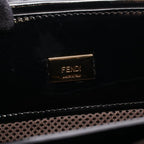 Fendi Tote FF Embossed 2-Way Black Patent Leather Handbag — view 4