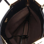 Fendi Tote FF Embossed 2-Way Black Patent Leather Handbag — view 3