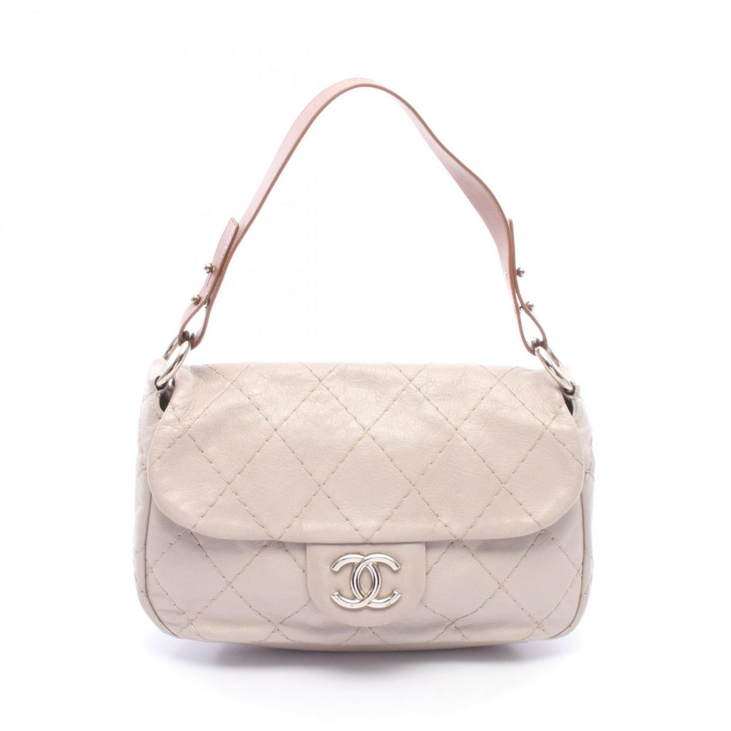 Chanel Shoulder Bag Ultra Stitch Bag Gray Leather