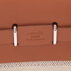 Hermes Shoulder Bag Herbag Zip Mini Ecru Fauve Canvas Leather — view 4