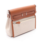 Hermes Shoulder Bag Herbag Zip Mini Ecru Fauve Canvas Leather — view 2