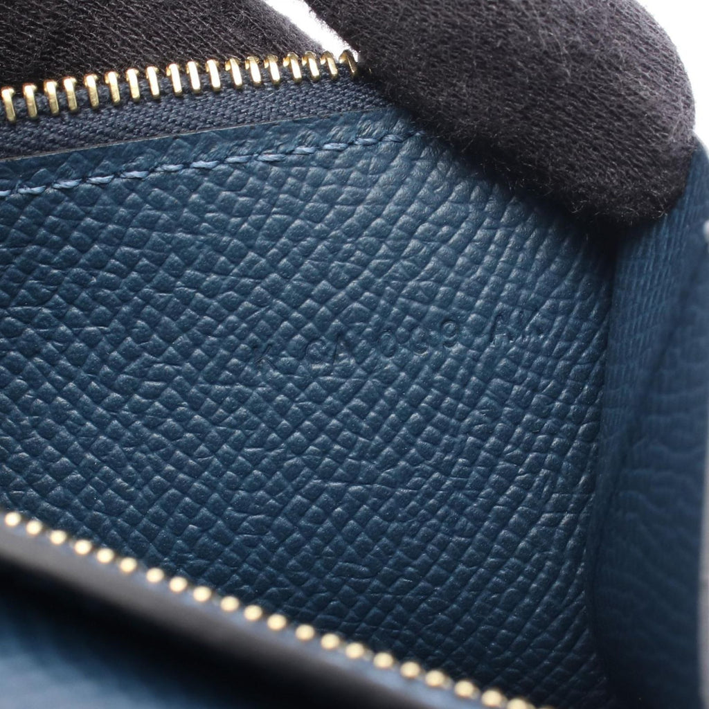 Hermes Bifold Wallet Bearn Compact Blue Dogalis Leather Calf — view 6