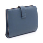 Hermes Bifold Wallet Bearn Compact Blue Dogalis Leather Calf — view 2
