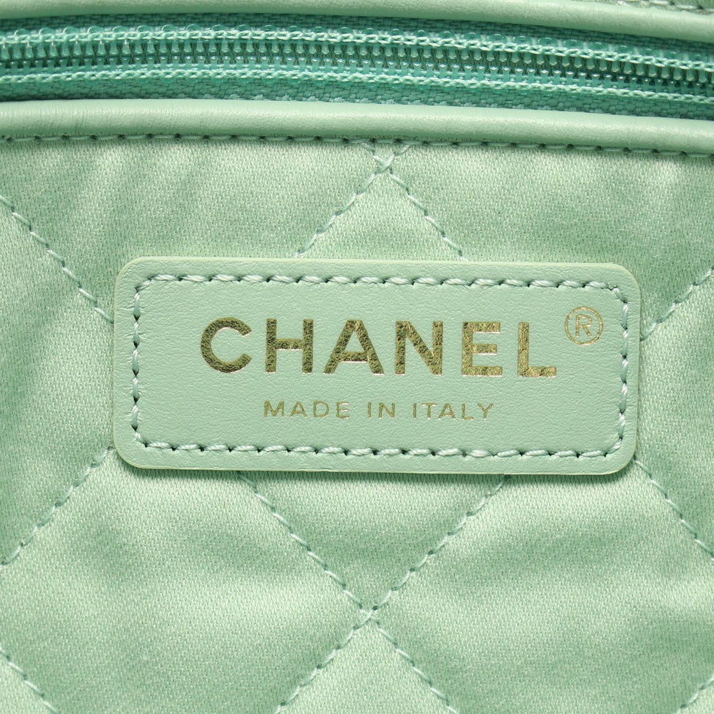 Chanel Shoulder Bag Quilted 22 Small Mint Green Lambskin 22 Chain — view 4