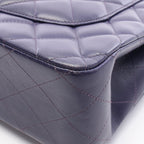 Chanel Shoulder Bag Deca Quilted 30 Classic Large Double Flap Purple Lambskin — view 8